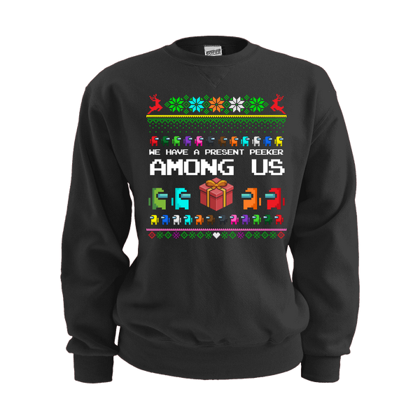 Present Peeker Among Us Ugly Christmas Sweatshirt