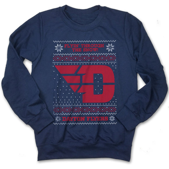 Official Dayton Flyers Ugly Christmas Sweatshirt