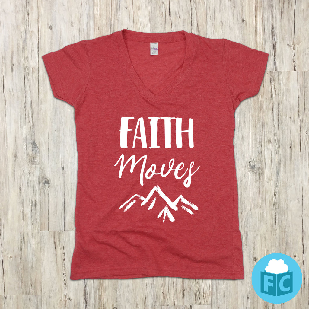 Faith Moves Mountains - Women's V-Neck