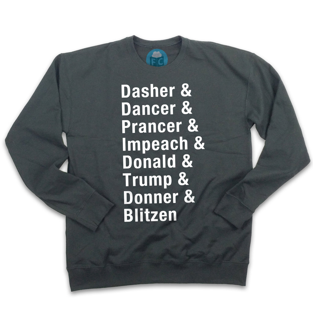 Dasher & Impeach Donald Trump Ugly Christmas Sweatshirt