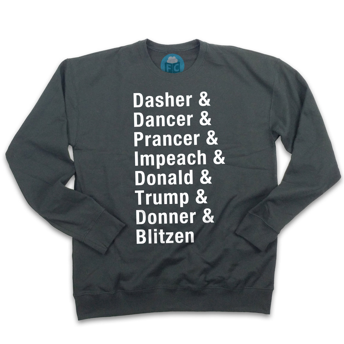 Dasher & Impeach Donald Trump Ugly Christmas Sweatshirt