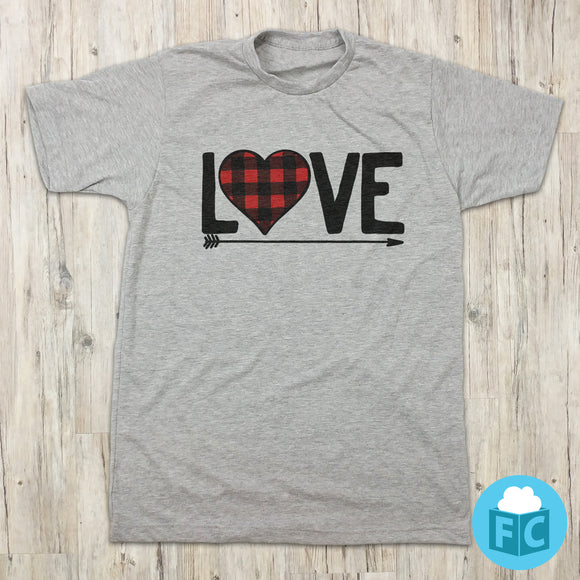 Love - Buffalo Check Heart & Arrow