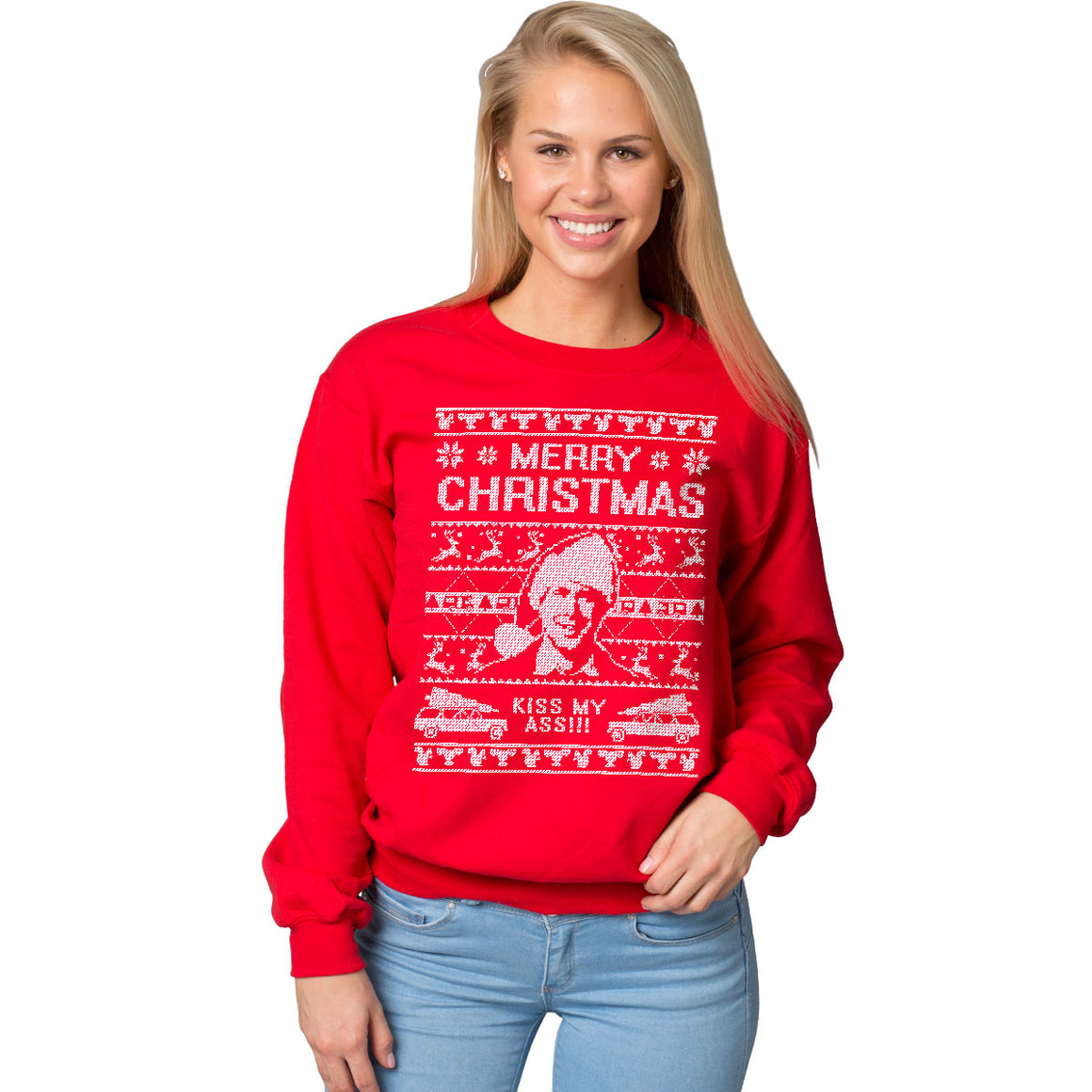 Merry Christmas, Kiss My Ass - Ugly Christmas Sweatshirt