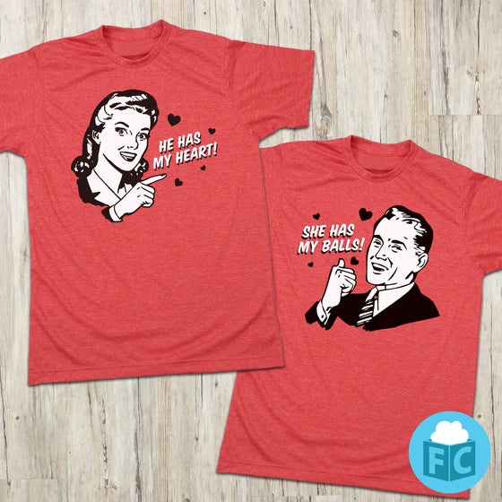 His & Her's Valentines Day Matching Tees