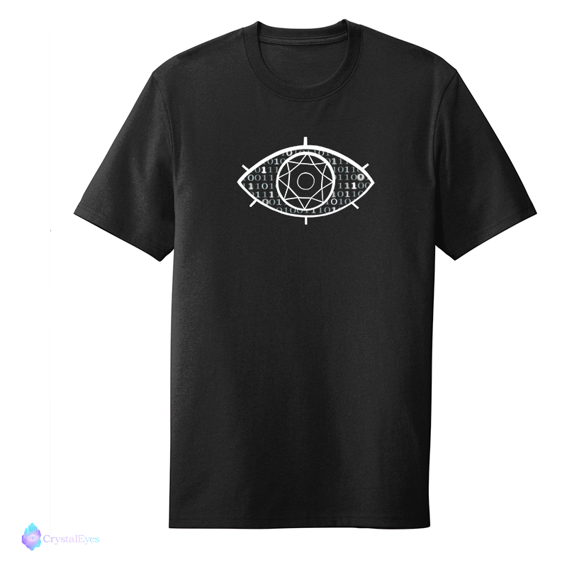 Crystal Eyes White - Large Logo Black Tee