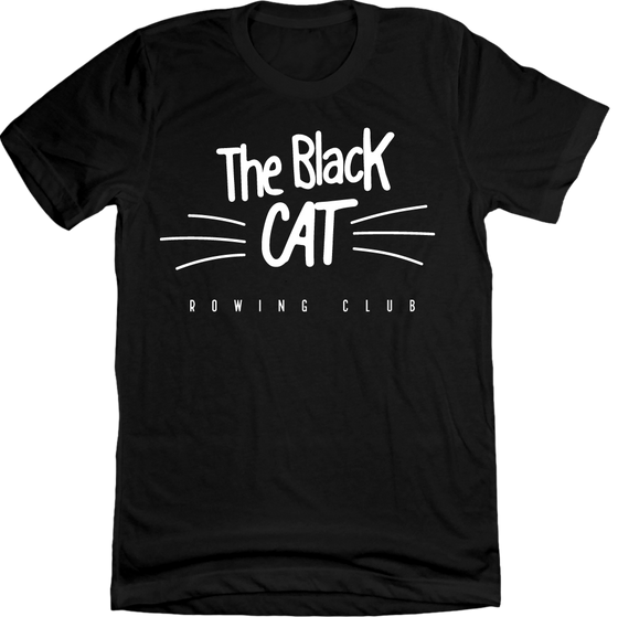 Black Cat Rowing Club black T-shirt Fluffy Crate